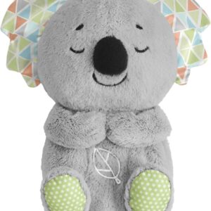 fisher price slumber koala with soft music, light & rhythmic breathing movements, koala cuddly toy, baby toy, night light with music for babies, baby first equipment, for newborn 0+, hbp87