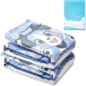 littleforbig adjustable hook and loop fastener closure adult printed cloth back diaper 2 pieces little blue babyfur (large 91 121 cm)