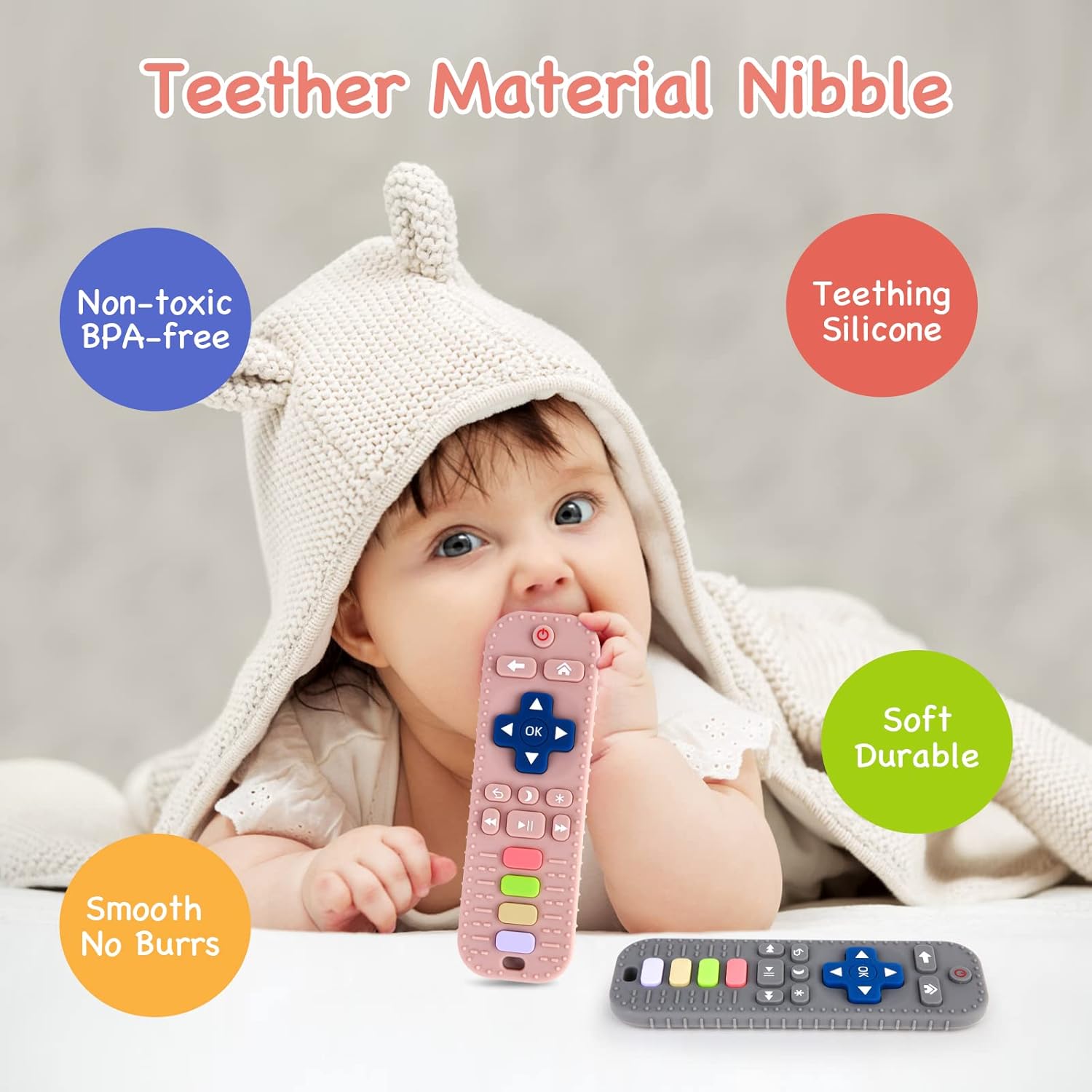 hooku 2 pieces silicone teething toys for babies 0 6 months, teething rings for babies 6 12 months, remote teether for baby, sensory toy for babies, baby chew toys, toddler, newborn, baby hooku 2 pieces silicone teething toys for babies 0 6 months, teething rings for babies 6 12 months, remote teether for baby, sensory toy for babies, baby chew toys, toddler, newborn, baby