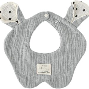 baby saliva cloth 6 ply cotton for newborns teething bibs cute rabbit ears toddler mouth wipe infant burp cloth drool bib for newborn baby saliva towel