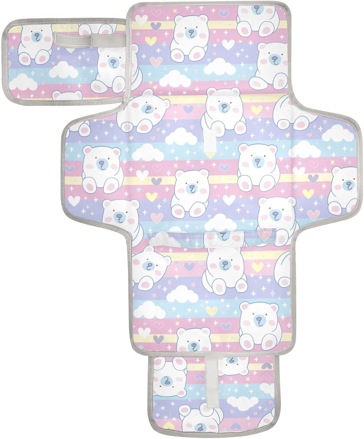 portable reusable changing mat with tissue pocket, portable baby changing mat travel station kit for baby, polar bear, cartoon portable reusable changing mat with tissue pocket, portable baby changing mat travel station kit for baby, polar bear, cartoon