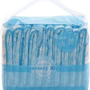littleforbig printed adult brief diapers 10 pieces nursery blue l