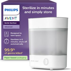 philips avent advanced bottle steriliser, kills 99.9% of germs*, 10 min sterilising cycle scf291/01