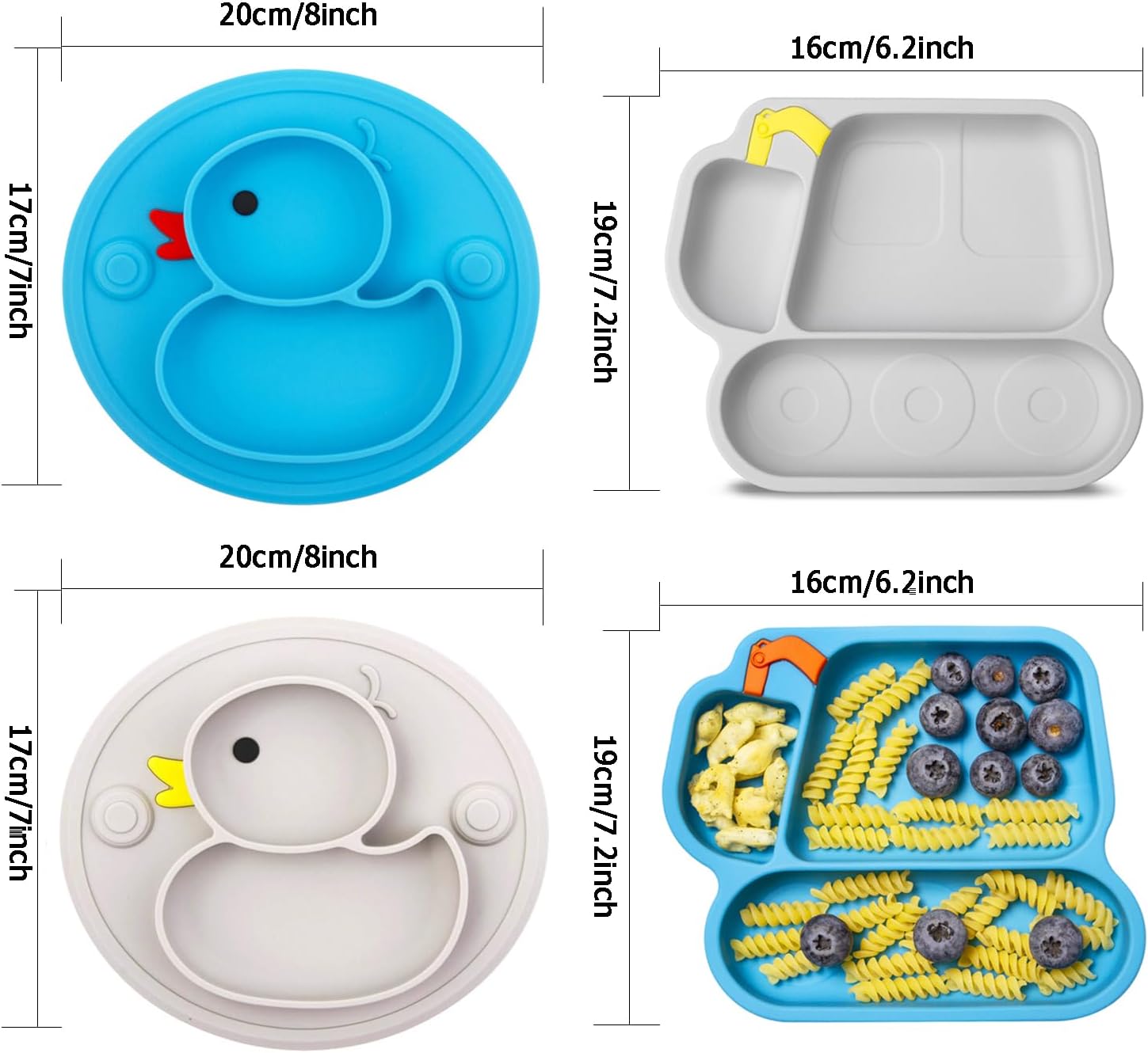 qshare baby plates, set of 4 non slip children's place mats with suction cups, split stable baby plates, toddler plates, bpa free, dishwasher and microwave safe children's plates (style 1) qshare baby plates, set of 4 non slip children's place mats with suction cups, split stable baby plates, toddler plates, bpa free, dishwasher and microwave safe children's plates (style 1)