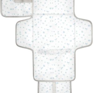 blue floral bow reusable changing table mat with tissue pocket diaper changing pad portable infant travel station kit cambiadores de pa?ales para bebes