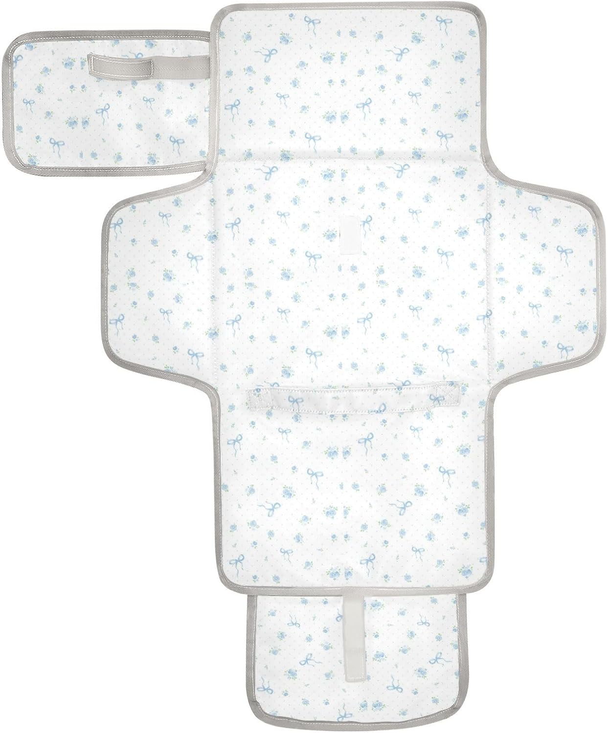blue floral bow reusable changing table mat with tissue pocket diaper changing pad portable infant travel station kit cambiadores de pa?ales para bebes blue floral bow reusable changing table mat with tissue pocket diaper changing pad portable infant travel station kit cambiadores de pa?ales para bebes