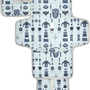 reusable diaper changing pads with tissue pocket portable baby changing pad infant travel station kit hmong totems geometric motifs stickers powder blue
