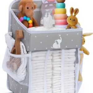 hanging changing table organizer nursery organizer with multiple compartments hanging storage door 43 x 23 x 23 cm grey