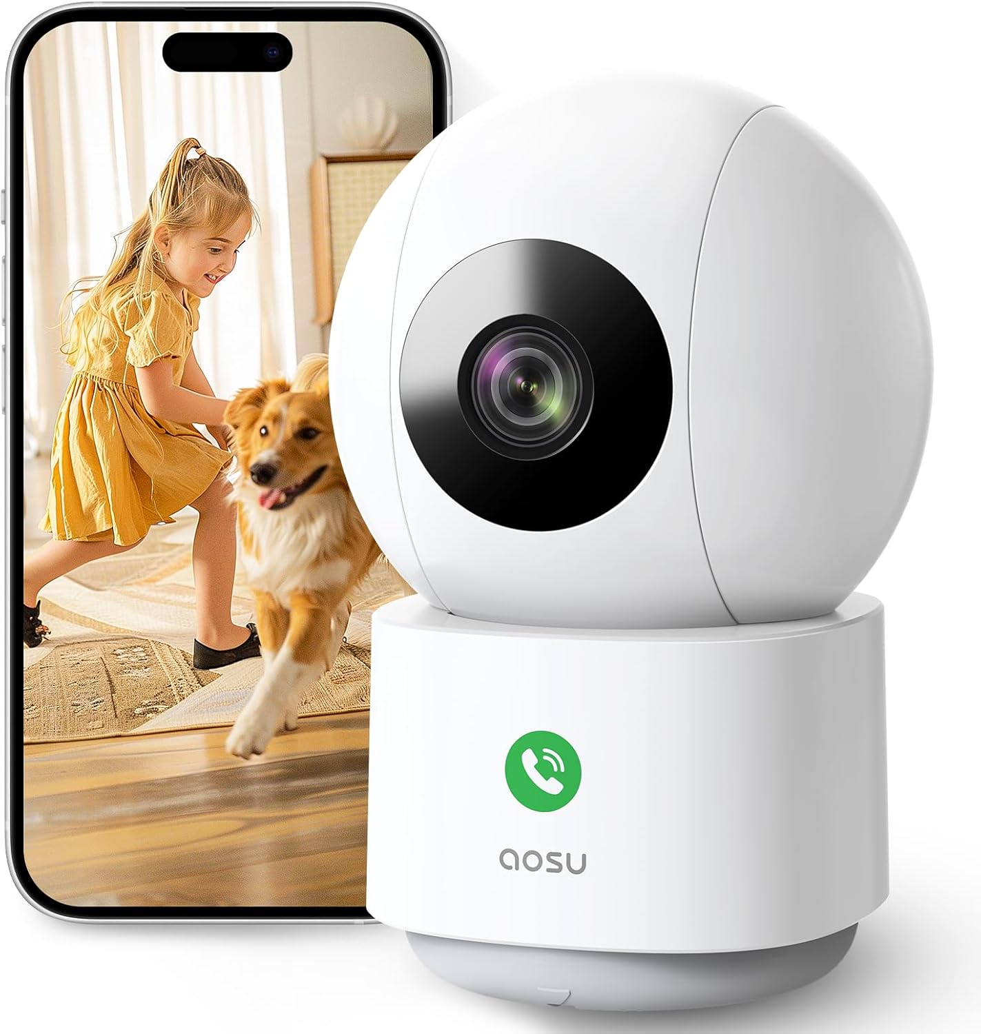 aosu indoor camera with 2.4/5ghz wifi 2k baby monitor pet camera for home security 360°, one touch call, night vision, motion detection smart tracking, with app aosu indoor camera with 2.4/5ghz wifi 2k baby monitor pet camera for home security 360°, one touch call, night vision, motion detection smart tracking, with app
