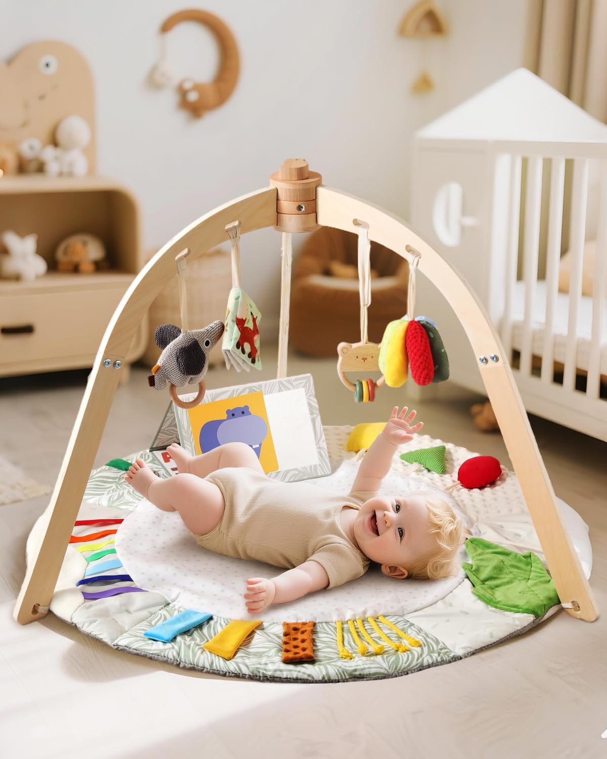 promise babe baby wooden play mat play arch wooden gym 6 interactive sensory toys for motor skills & sensory promotion suitable for newborns (0 12+ months) promise babe baby wooden play mat play arch wooden gym 6 interactive sensory toys for motor skills & sensory promotion suitable for newborns (0 12+ months)