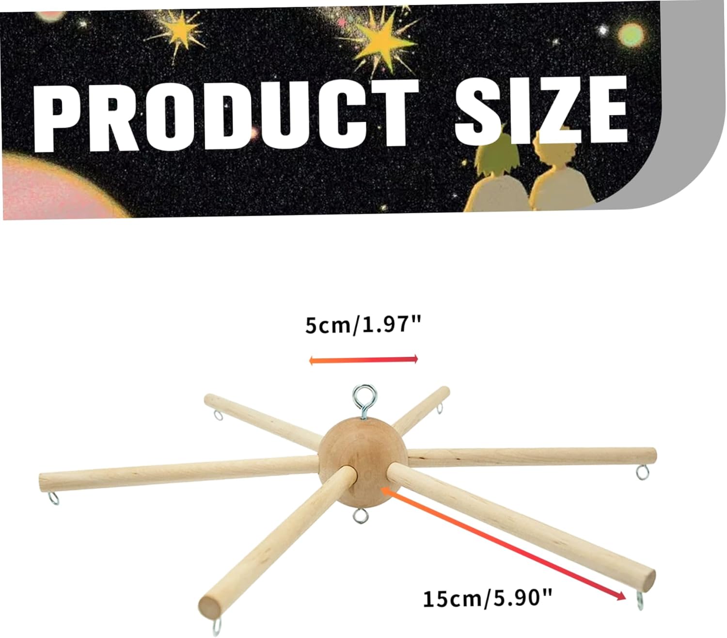 mobile hanger for crib, natural wooden diy mobile kit, bell wind chimes hanger for baby home wall hanging balcony diy kit for crib mobile hanger for crib, natural wooden diy mobile kit, bell wind chimes hanger for baby home wall hanging balcony diy kit for crib