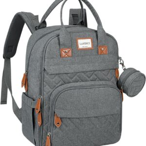 landici baby changing bag backpack, large nappy changing backpack diaper bags with changing mat, stroller straps and pacifier case, multifunction doll changing bag for mum dad boy girls