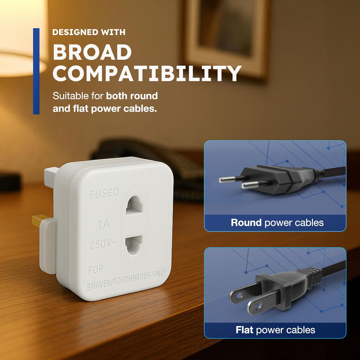 desiretech uk shaver adaptor plug fused 1a 250v 2 pin to 3 pin converter ce certified plug for electric shaver & toothbrush compact, heat resistant, safe uk bathroom socket adaptor white desiretech uk shaver adaptor plug fused 1a 250v 2 pin to 3 pin converter ce certified plug for electric shaver & toothbrush compact, heat resistant, safe uk bathroom socket adaptor white