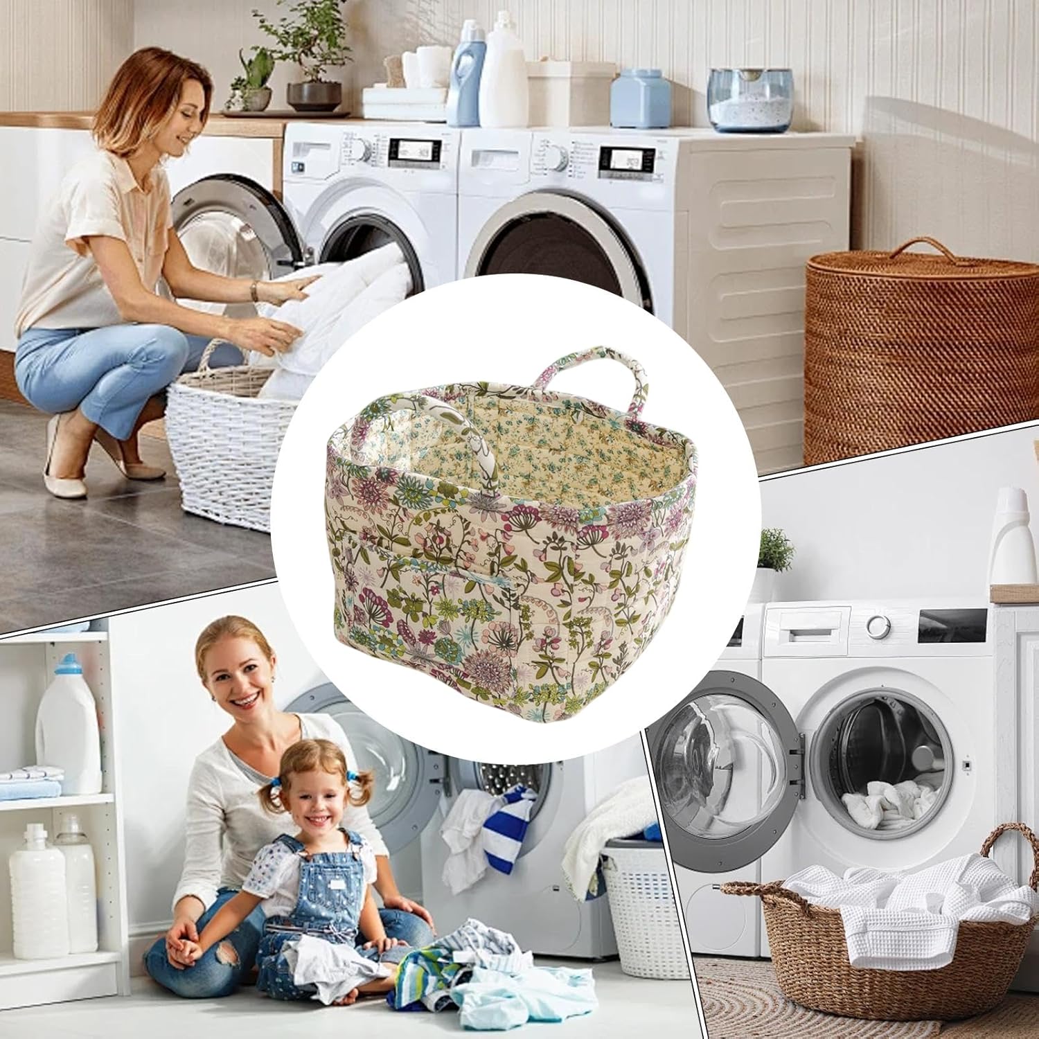 boho fabric storage basket, clothes organizer bin, laundry hamper, foldable space saving design, easy carry handles, 12.99x10.63x10.24 inches, use for bedroom nursery boho fabric storage basket, clothes organizer bin, laundry hamper, foldable space saving design, easy carry handles, 12.99x10.63x10.24 inches, use for bedroom nursery