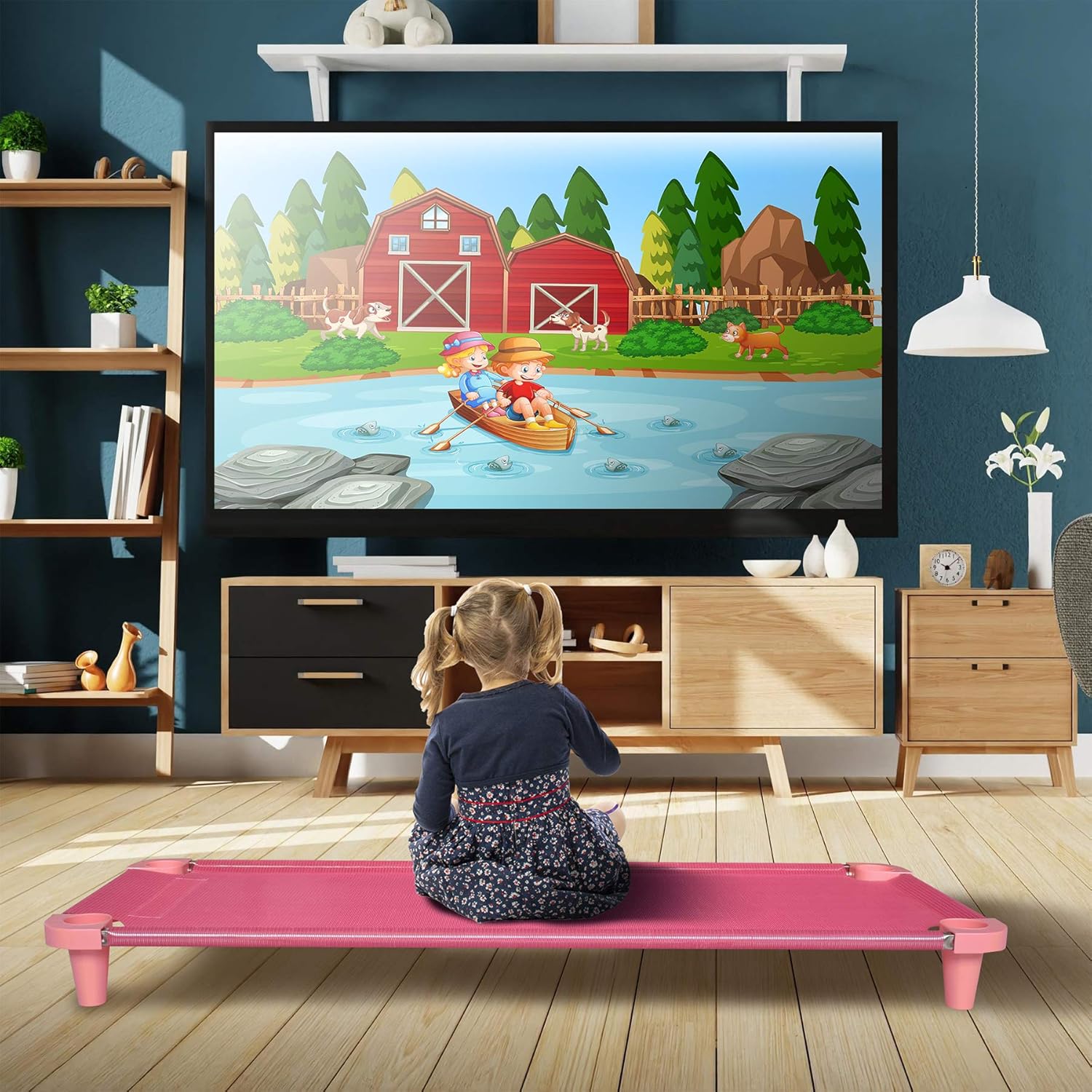 acrimet nap cot for kids, portable toddler child bed, stackable, 133 x 54cm (stainless steel tubes) (pink breathable mesh fabric pink feet) (1 pack) acrimet nap cot for kids, portable toddler child bed, stackable, 133 x 54cm (stainless steel tubes) (pink breathable mesh fabric pink feet) (1 pack)