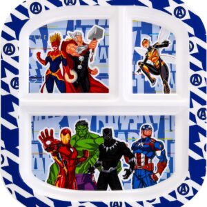 zawadi global avengers 3 section reusable childrens kids toddlers divided breakfast lunch dinner plate