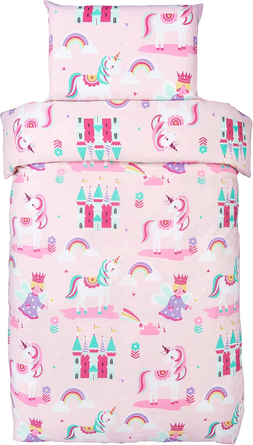 bloomsbury mill – cot bed duvet cover and pillow case set for girls unicorn, princess & rainbow girls bedding set reversible toddler bedding for kids 120 x 150 cm bloomsbury mill – cot bed duvet cover and pillow case set for girls unicorn, princess & rainbow girls bedding set reversible toddler bedding for kids 120 x 150 cm