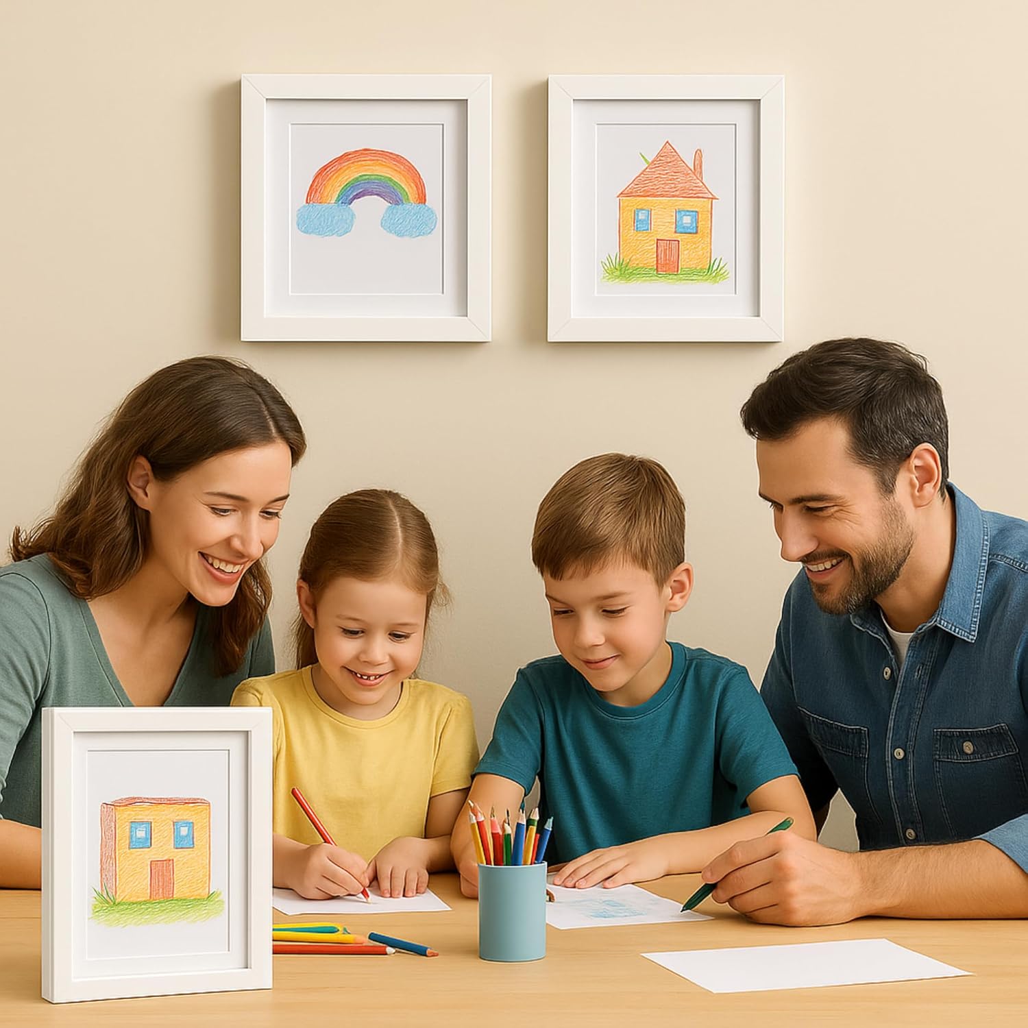 kid's artwork frame a4 | 3d frame with magnetic front opening and storage for 100 sheets | display &; preserve your children’s creations | gift for parents & grandparents kid's artwork frame a4 | 3d frame with magnetic front opening and storage for 100 sheets | display &; preserve your children’s creations | gift for parents & grandparents