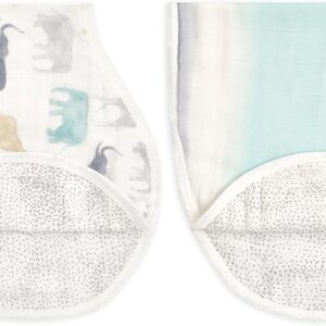 aden + anais burpy baby bib, 100% viscose from bamboo muslin, 4 layer multi use burping cloth, super soft & absorbent burp rag for infants, newborns and toddlers, 2 pack, 0 36 months, expedition