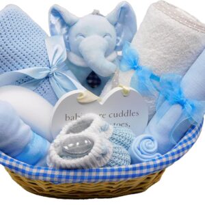 newborn baby boy gift hamper basket, blue