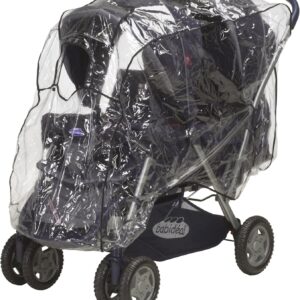 playshoes unisex children's universal rain cover for siblings pushchair 448961, 21 transparent, pack of 1