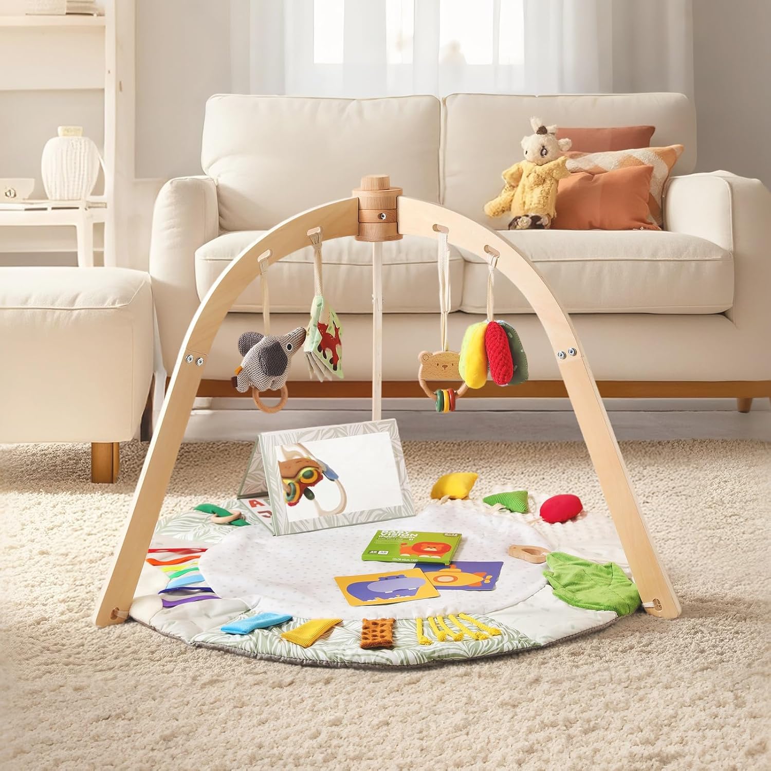 promise babe baby wooden play mat play arch wooden gym 6 interactive sensory toys for motor skills & sensory promotion suitable for newborns (0 12+ months) promise babe baby wooden play mat play arch wooden gym 6 interactive sensory toys for motor skills & sensory promotion suitable for newborns (0 12+ months)
