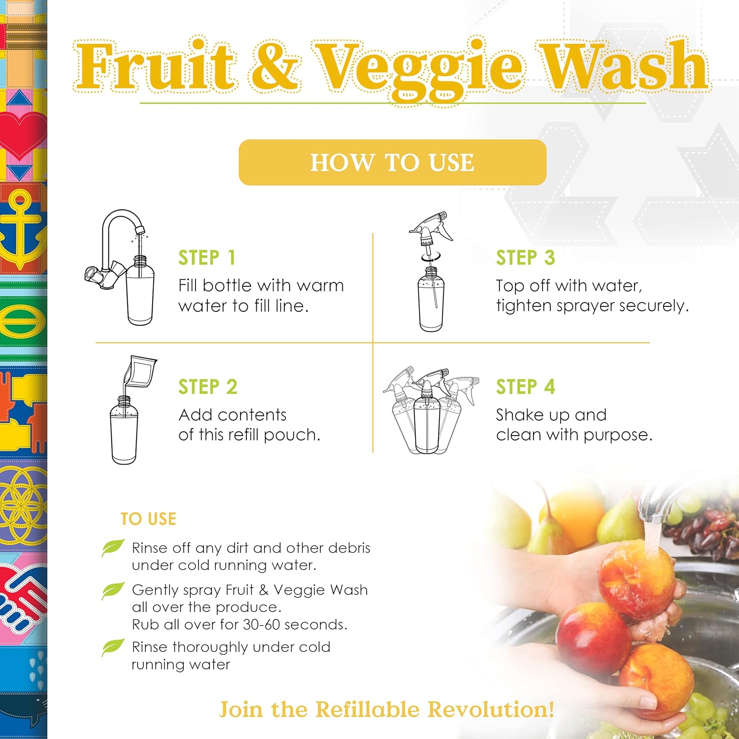 truly free natural fruit and veggie wash starter kit organic produce vegetable cleaner and fruit washer, health & household supplies 16oz spray bottle, 2 refills (4oz) no harmful ingredients truly free natural fruit and veggie wash starter kit organic produce vegetable cleaner and fruit washer, health & household supplies 16oz spray bottle, 2 refills (4oz) no harmful ingredients