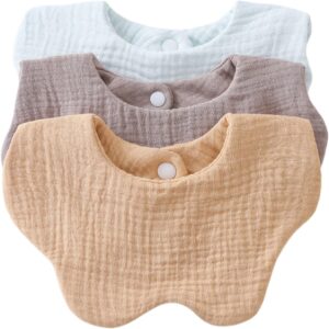 pack of 3 bibs for newborns baby drooling bibs cotton burp cloths soft and comfortable