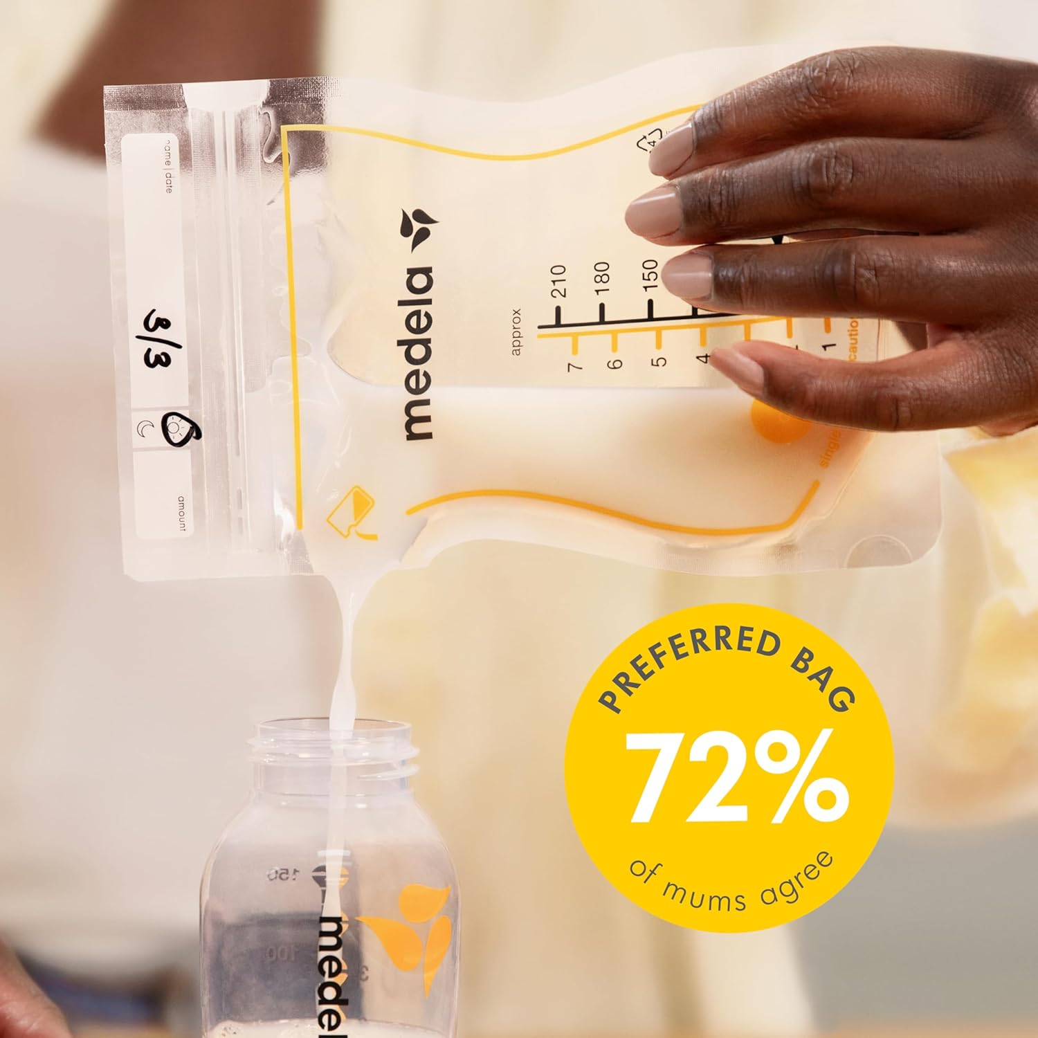 medela easy pour disposable breast milk storage bags, 210ml capacity, leak proof design with milk protection, bpa free, pack of 50 medela easy pour disposable breast milk storage bags, 210ml capacity, leak proof design with milk protection, bpa free, pack of 50