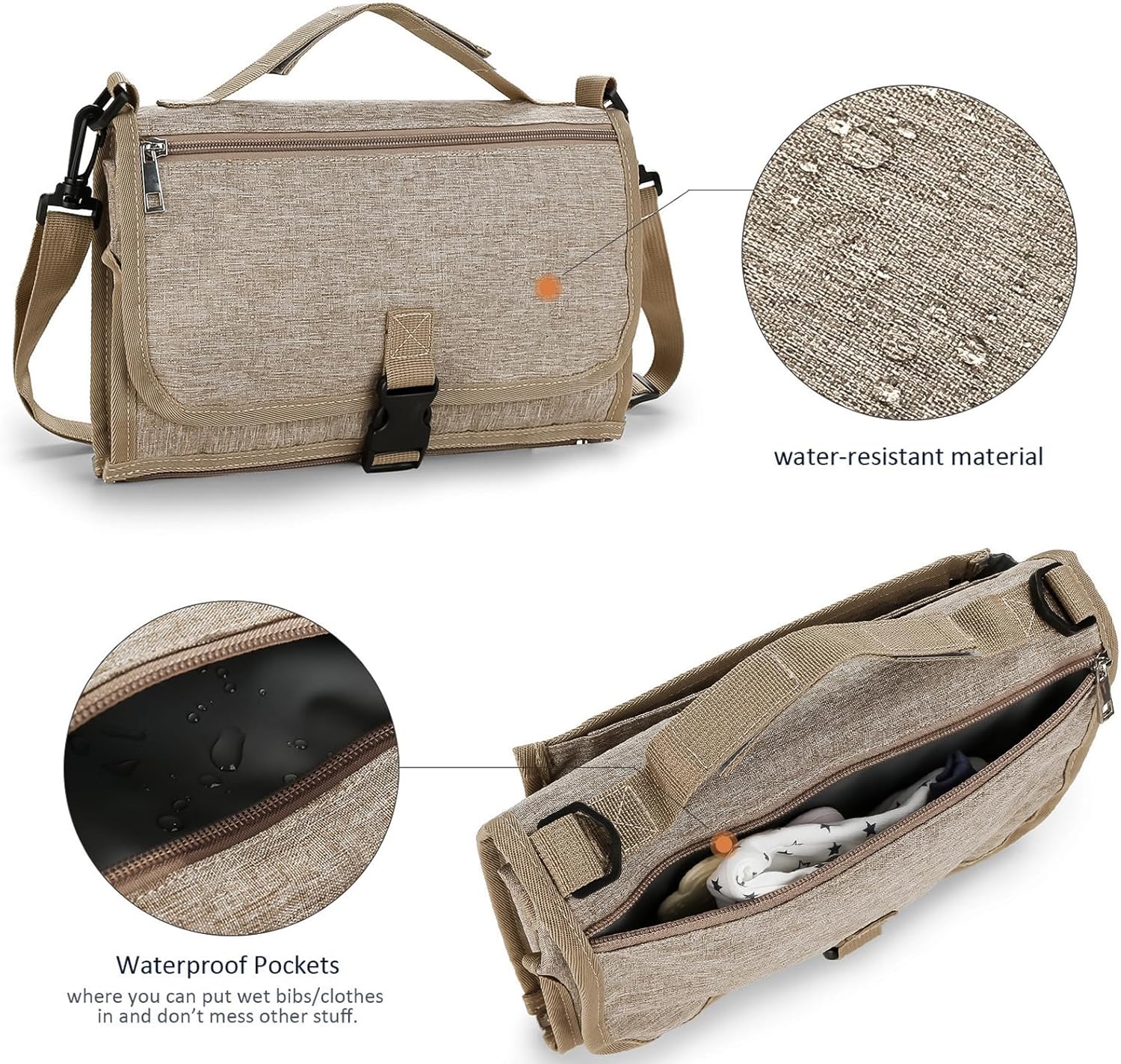 bebamour portable nappy changing mats with wipes pocket travel baby changing pads with head cushion for infants waterproof diaper changing pads newborn essentials, grey bebamour portable nappy changing mats with wipes pocket travel baby changing pads with head cushion for infants waterproof diaper changing pads newborn essentials, grey