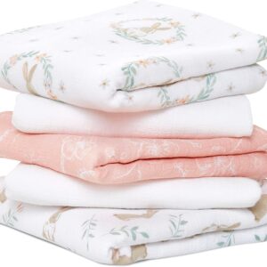 aden + anais™ essentials cotton muslin burp cloths blushing bunnies in pack of 5
