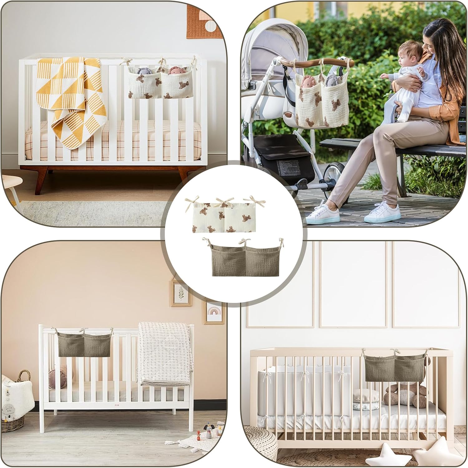 crib storage pocket hanging bed organiser, 2pcs 100% cotton baby storage organiser nappy organizer bag, baby crib bedside bag nursery organizer for diapers baby bottles toys crib storage pocket hanging bed organiser, 2pcs 100% cotton baby storage organiser nappy organizer bag, baby crib bedside bag nursery organizer for diapers baby bottles toys