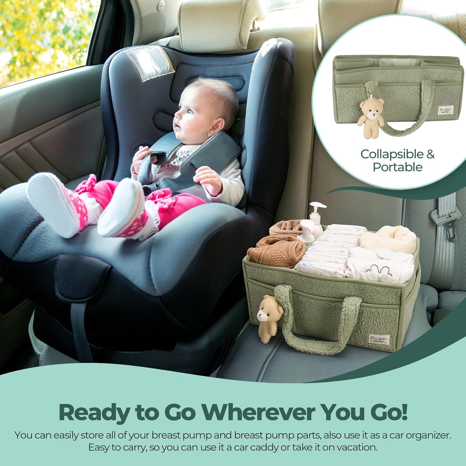 perabella baby diaper caddy organizer for changing table, baby storage basket for diapers and baby wipes, gift for baby shower, car caddy organizer, nursery diaper organizer, portable diaper storage perabella baby diaper caddy organizer for changing table, baby storage basket for diapers and baby wipes, gift for baby shower, car caddy organizer, nursery diaper organizer, portable diaper storage