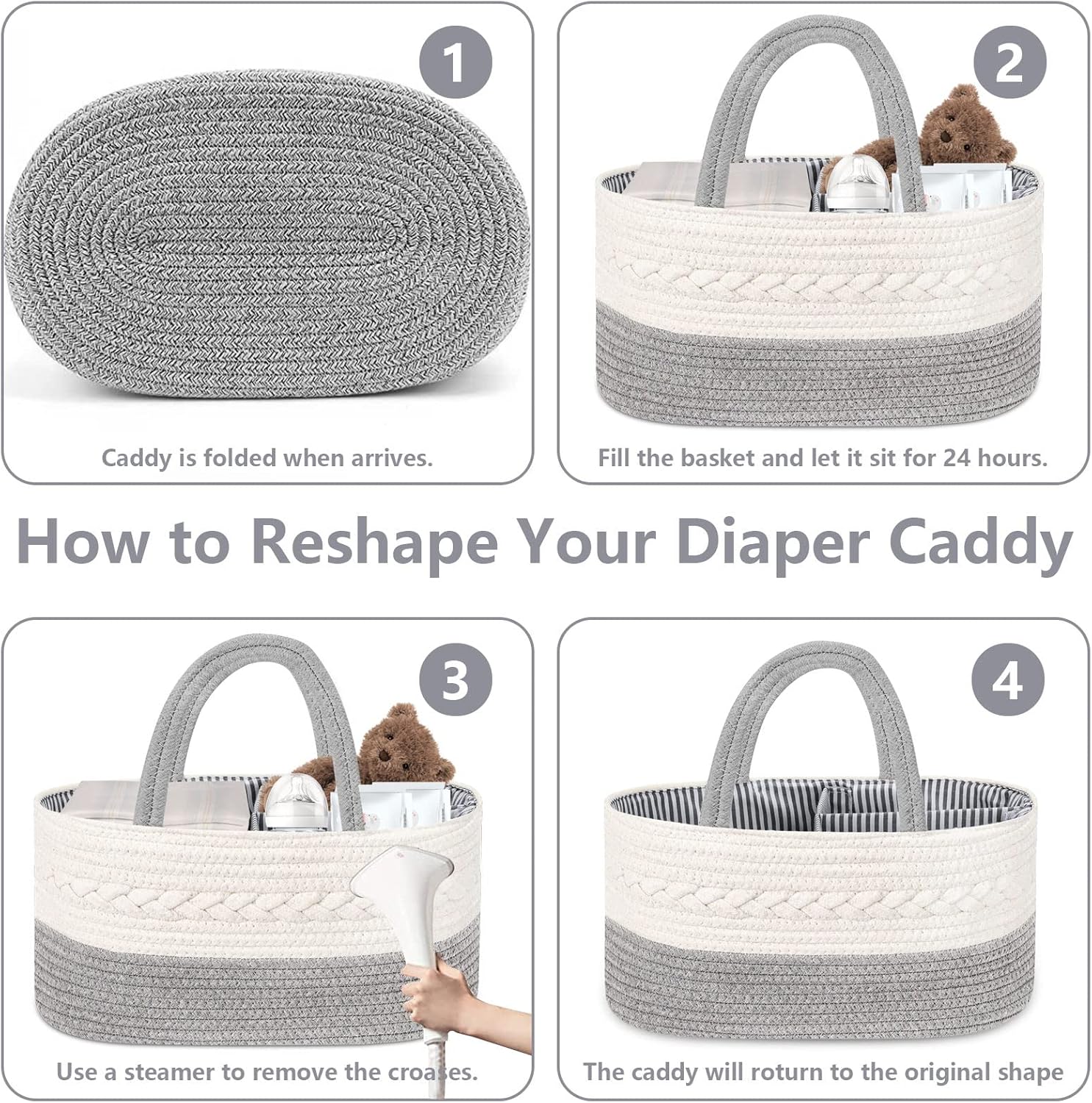 nappy caddy organiser, diaper caddy baby essentials for newborn,multifunctional nappy caddy organiser portable nursery storage basket with changeable compartments,cotton woven rope nappy caddy organiser, diaper caddy baby essentials for newborn,multifunctional nappy caddy organiser portable nursery storage basket with changeable compartments,cotton woven rope
