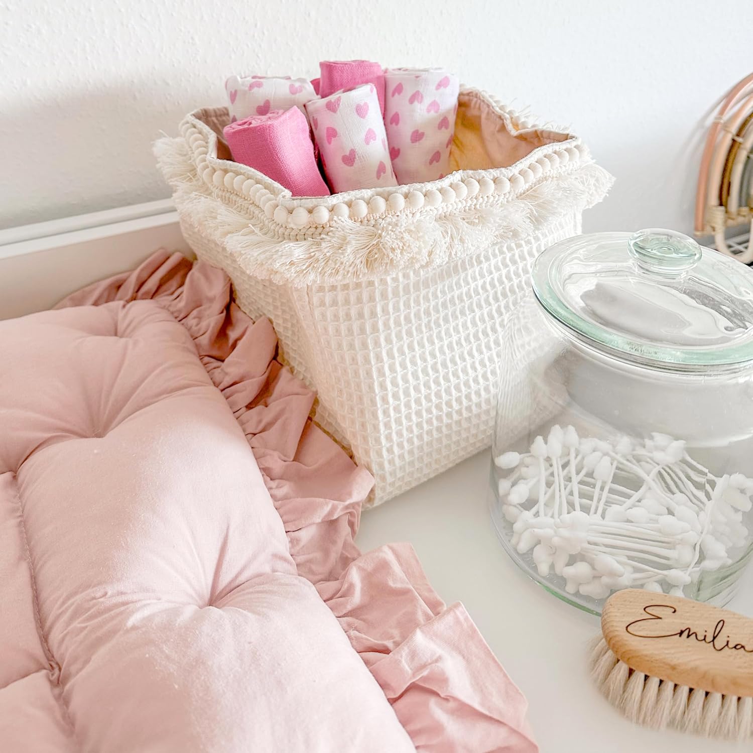 zollner set of 5 muslin burp cloths, muslin nappies, 80 x 80 cm, cotton, pink / white zollner set of 5 muslin burp cloths, muslin nappies, 80 x 80 cm, cotton, pink / white