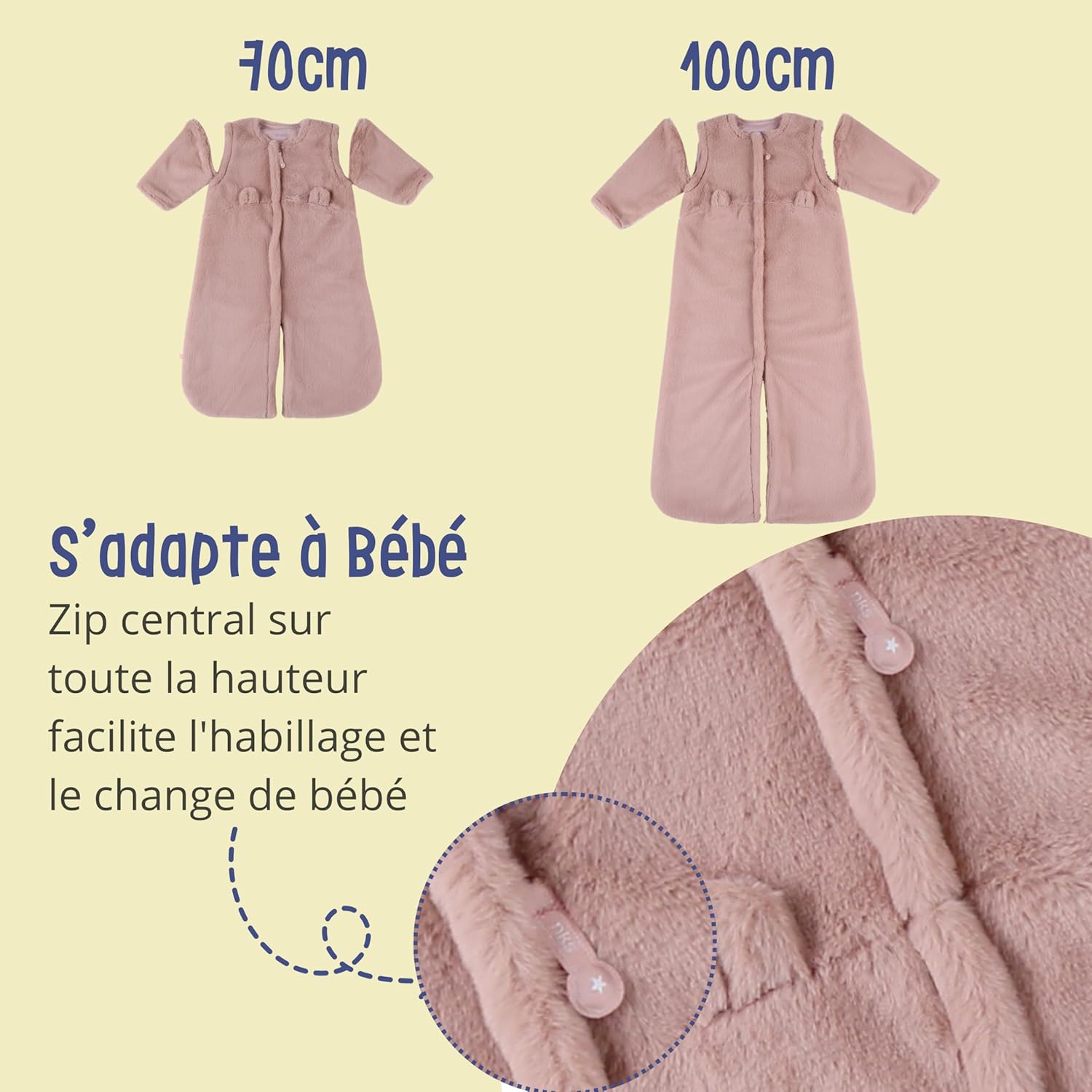 noukie's winter faux fur sleeping bag 0 3 months (50 cm), 1 6 months (70 cm) & 6 24 months (100 cm) sleeping bag tog 2 to 3.5 groloudoux, light pink, 6 24 mois noukie's winter faux fur sleeping bag 0 3 months (50 cm), 1 6 months (70 cm) & 6 24 months (100 cm) sleeping bag tog 2 to 3.5 groloudoux, light pink, 6 24 mois