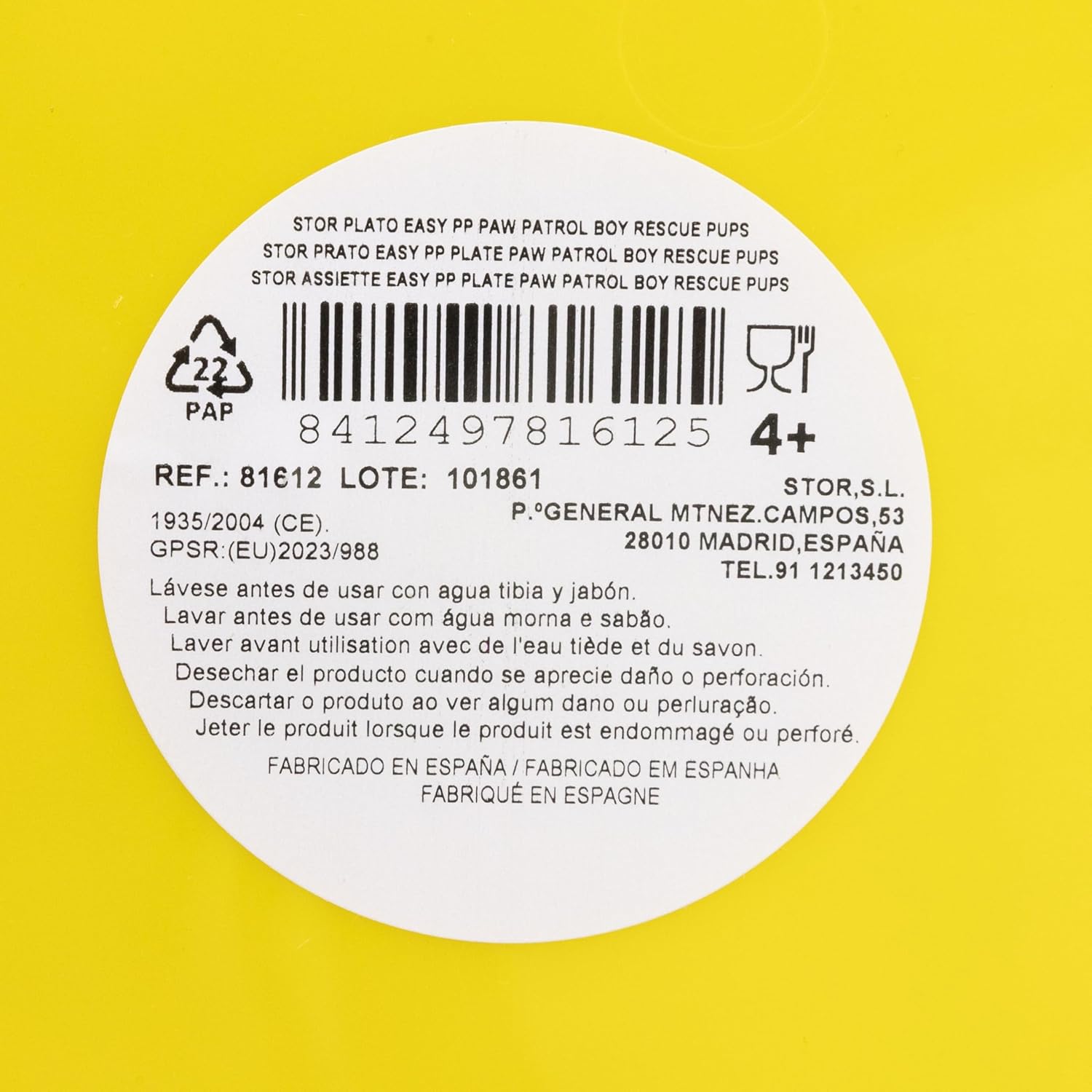 paw patrol reusable children's plastic plate paw patrol reusable children's plastic plate