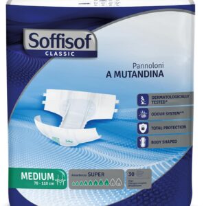 soffisof classic adult diapers super m 30x adult nappies disposable incontinence briefs up to 8 drops absorbency for men and women
