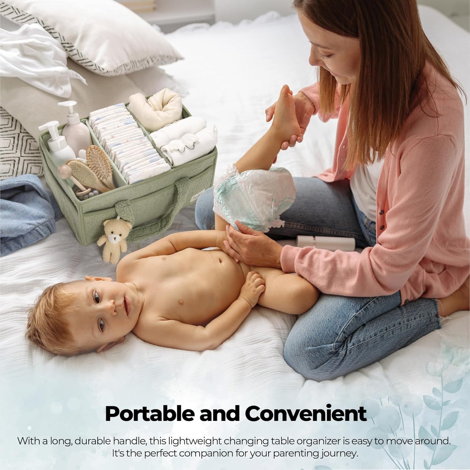 perabella baby diaper caddy organizer for changing table, baby storage basket for diapers and baby wipes, gift for baby shower, car caddy organizer, nursery diaper organizer, portable diaper storage perabella baby diaper caddy organizer for changing table, baby storage basket for diapers and baby wipes, gift for baby shower, car caddy organizer, nursery diaper organizer, portable diaper storage