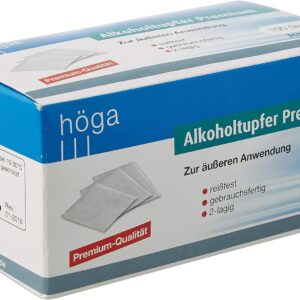 höga pharm premium alcohol swabs for external use tear resistant ready to use 2 ply pack of 100