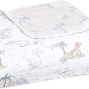 aden + anais 100% cotton muslin dream blanket lightweight newborn nursery & cot blankets for baby girls & boys, unisex toddler & infant bedding, my darling dumbo 120x120 cm (pack of 1), disney baby
