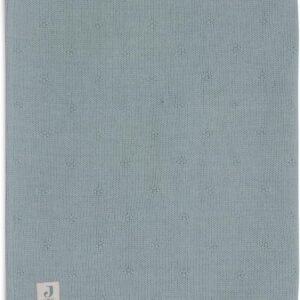 jollein cosy knit baby blanket, sea green velvet, 100 x 150 cm, 60% cotton, 40% acrylic, inner 100% polyester, cot, 2.0 tog, oeko tex certified, knitted pattern