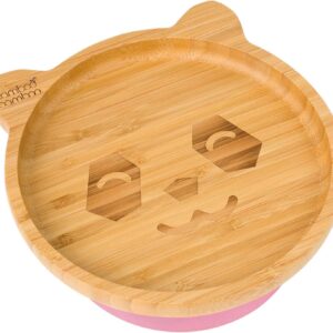 bamboo bamboo baby plate, children's plate, children's crockery with suction cup, sugnapf plate baby from 6 months (panda, pink)