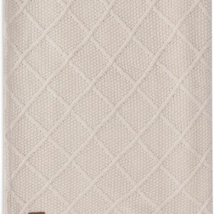 jollein checkered knitted baby blanket 100 x 150 cm 60% cotton 40% acrylic inner 100% polyester for cot, 2.0 tog, oeko tex certified, knitted pattern