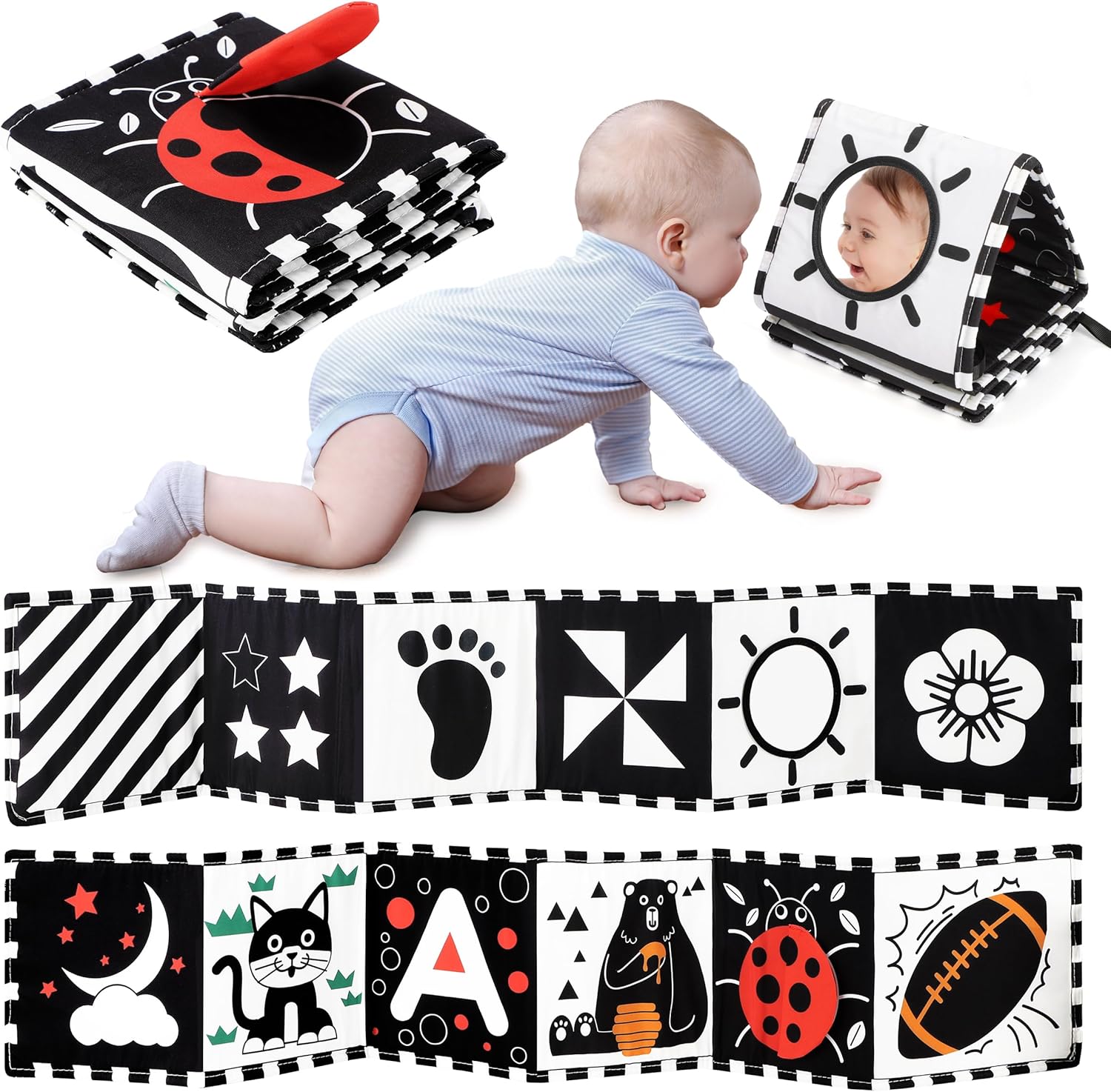 urmywo baby toys 0 6 months, black and white sensory toys brain development, tummy time toys, soft baby book, baby essentials for newborn 0 6 12 months montessori toy gifts urmywo baby toys 0 6 months, black and white sensory toys brain development, tummy time toys, soft baby book, baby essentials for newborn 0 6 12 months montessori toy gifts