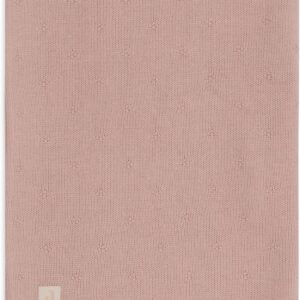jollein cosy knit baby blanket, wild pink velvet, 75 x 100 cm, 60% cotton, 40% acrylic, 100% polyester inner, for baby cot, 2.0 tog, oeko tex certified, knitted pattern