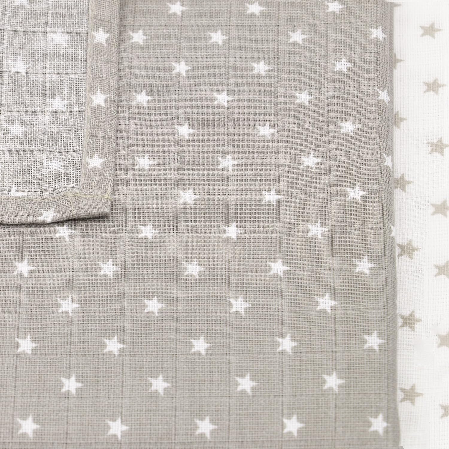 zollner set of 10 muslin burp cloths, muslin nappies, 80 x 80 cm, cotton, white / grey zollner set of 10 muslin burp cloths, muslin nappies, 80 x 80 cm, cotton, white / grey