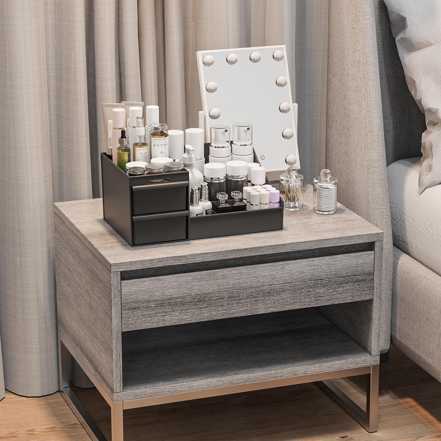 makeup organizer storage drawers, large capacity cosmetic organisers for lipsticks, jewelry, nail care, skincare organiser for vanity, ideal desk organizer for dresser and bathroom (black) makeup organizer storage drawers, large capacity cosmetic organisers for lipsticks, jewelry, nail care, skincare organiser for vanity, ideal desk organizer for dresser and bathroom (black)