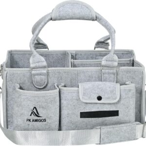 nappy caddy baby – large diaper caddy organizer for nursery & car | portable storage basket for diapers, wipes