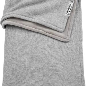 meyco 2754004 baby blanket knitted winter velour 100 x 150 cm grey melange